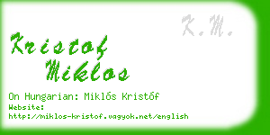 kristof miklos business card