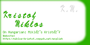 kristof miklos business card